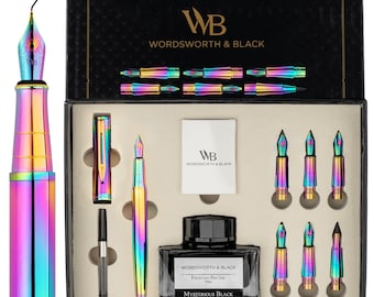 Calligraphy Pen Gift Set, Includes Ink Bottle, 6 Ink Cartridges, Ink Refill Converter, 6 Replacement Nibs, Corporate Gifts,Premium Package