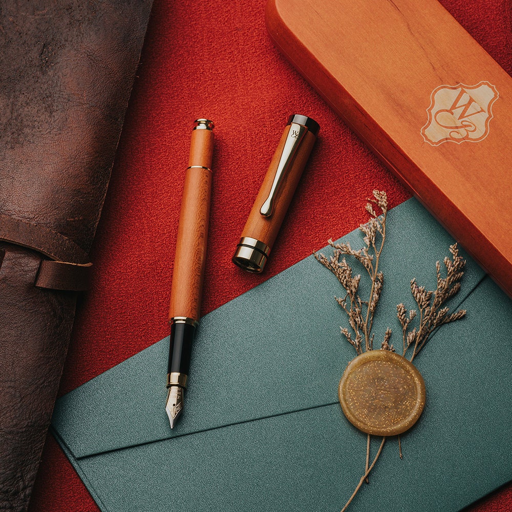 Set Regalo Penna Stilografica Wordsworth & Black - Inclusi Flacone Inchiostro, 6 Cartucce, Convertitore, 5 Pennini Di Ricambio, Confezione Premium (argento-cromo)