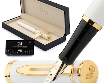 Buy Wordsworth Black Premium Fountain Pen Set Comes With 24 Ink