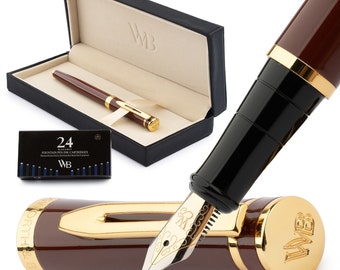 Wordsworth & Black Fountain Pen Set Comes with 24 Ink Cartridges, Refill Converter, Fountain Pen Case, Corporate Gifts [Medium Nib]