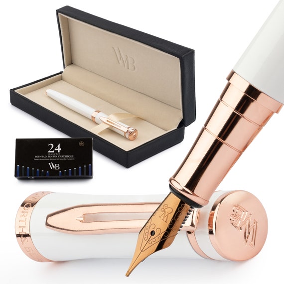 Ensemble De Stylos Plume Wordsworth Et Noir, Plumes Dorées 18 Carats Moyennes Et Extra Fines, 6 Cartouches D'encre, Convertisseur De Recharge D' Encre, Coffret Cadeau - Or Noir - Canada
