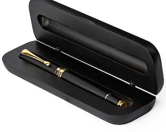 Wordsworth and Black  Crest Rollerball Pen - Luxury Pen - Ink Refill, Refillable Quality Gift for Men & Women, Nice and Fancy Pens for Work