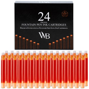 Wordsworth & Black Fountain Pen Ink Refills - SET of 24 Ink Cartridges - Short International Standard Size - Length Appr 3.75 CM