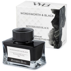 Wordsworth & Black Fountain Pen Ink Bottle [50 ml], Natural Dyes, Antique Ink Bottles, Corporate Gifts Classic Designed Bottle Smooth Flow