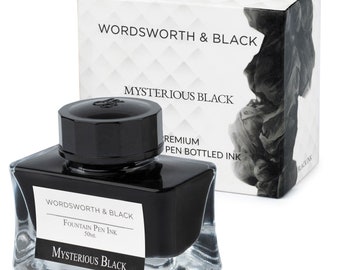 Wordsworth & Black Fountain Pen Ink Bottle [50 ml], Natural Dyes, Antique Ink Bottles, Corporate Gifts Classic Designed Bottle Smooth Flow