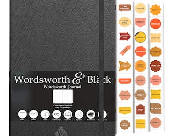 Thin Classic Premium Bullet Grid Journal with Pen Loop | A5 5.8 x 8.3 Dotted Hard Cover Notebook | Dotted Journal | 120GSM Paper