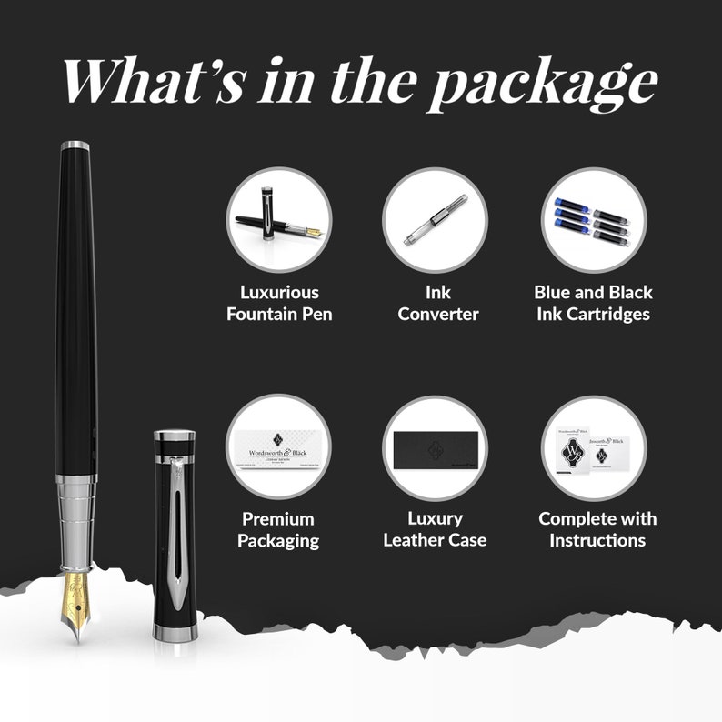 Wordsworth & Black Fountain Pen Set Comes With 6 Ink Etsy