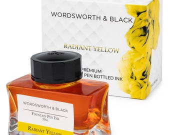 Wordsworth & Black Fountain Pen Ink Bottle [50 ml], Natural Dyes, Antique Ink Bottles, Corporate Gifts Classic Designed Bottle Smooth Flow