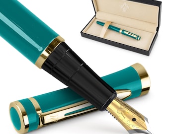 Wordsworth & Black Premium Fountain Pen Set Comes with 6 Ink Cartridges, Refill Converter, Fountain Pen Case, Corporate Gifts [Medium Nib]