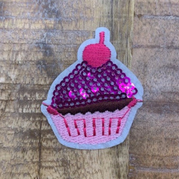 Cupcake Patch Embroidered Iron On Applique, Patch Supplies for Coat Jeans Decorative Iron on Patches Designer Inspired | kids Patch