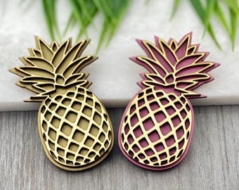 10X Yellow Enamel Pineapple Charm Pendant 23*12MM For DIY Bracelet/Earrings 