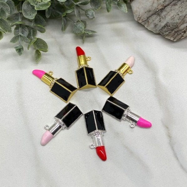 Lipstick Jewelry Charms 1pc | DIY Charms Bracelets Necklaces | Jewelry Charms | Affordable Charms | DIY Fashion Trendy | Lipstick Charms
