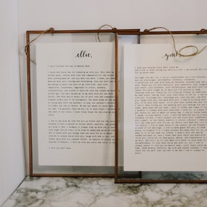Tekstschrijver afdrukken huwelijksgeloften, gepersonaliseerde geloften afdrukken, getypte huwelijksgeloften, aangepaste getypte geloften afdrukken, verjaardag, kerstcadeaus