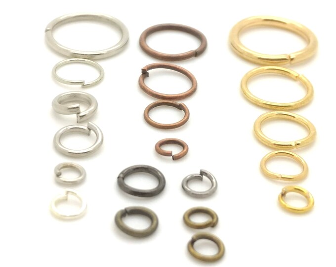 Assorted Jump Rings, Open Mixed Metal O Rings in a Variety of Sizes ...