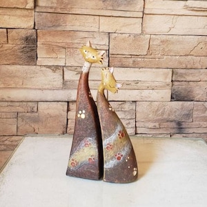 2 Grey Cats Kittten Shelf Decor