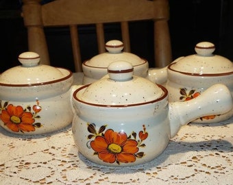 Ramekin Set 70's Valencia Ovenproof Stone Wear Soup Bowls