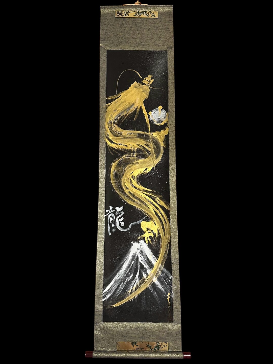 Japanese Rising Dragon 龍神, Mt.fuji With 龍 RYU Calligraphy Word Hanging ...