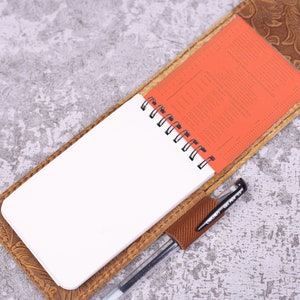 Personalized real genuine leather notepad cover for rite in the rain top-spiral notebook 3&quot; x 5&quot; 4&quot; x 6&quot; #RR1
