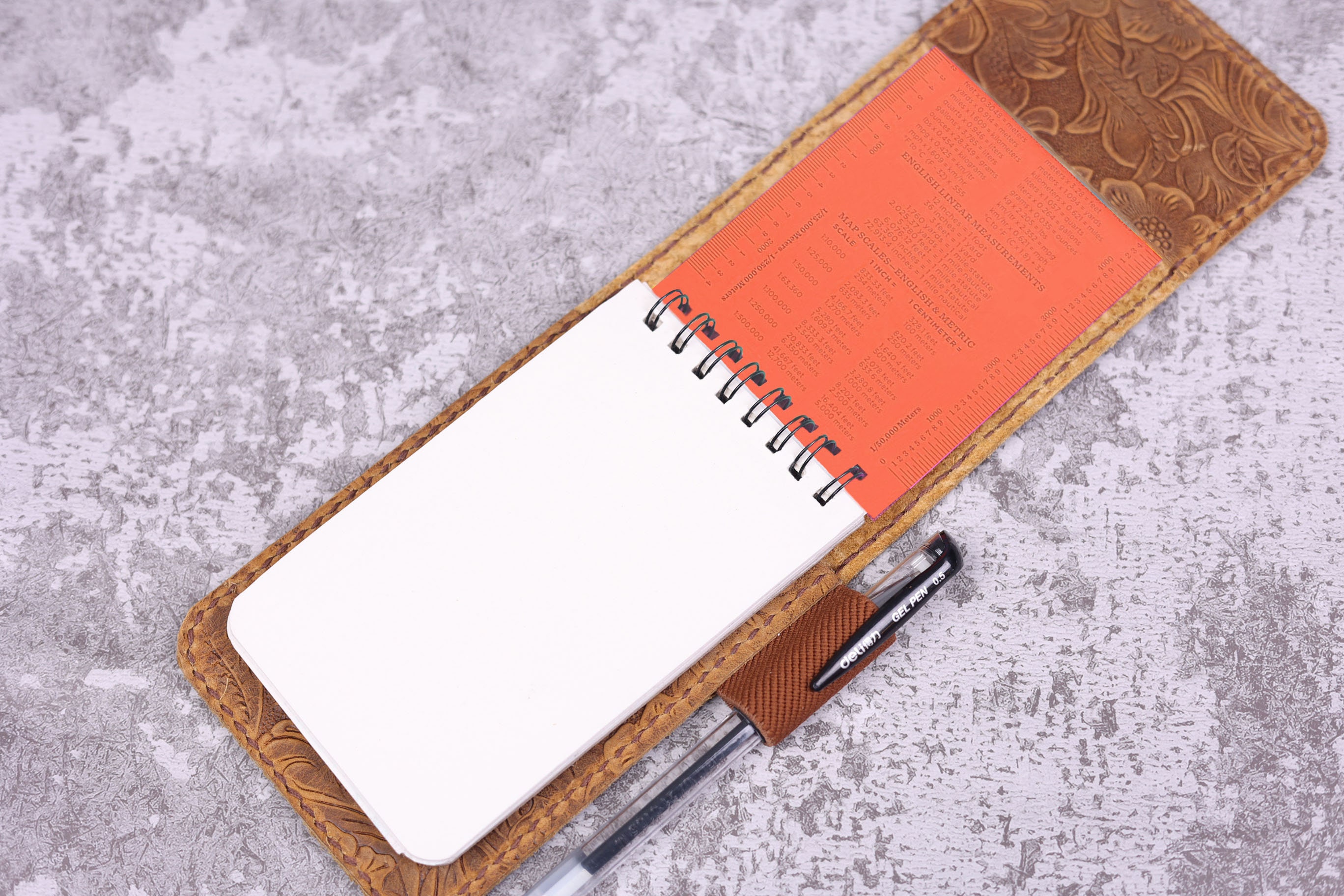 Capa de bloco de notas personalizada em couro genuíno para rito na chuva caderno espiral superior 3" x 5" 4" x 6" # RR1