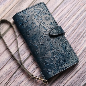 Funda tipo billetera de cuero hecha a mano para iPhone 16e 16 pro/15 Pro Max/15 Plus/14 Plus/14 Pro Max 13 Pro Max/12 Pro Max/11 Pro Nombre Iniciales