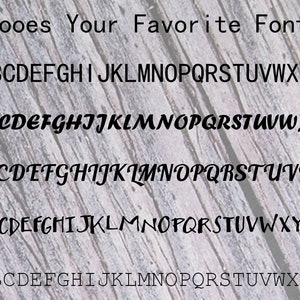 May include: Image showcasing five different font styles, each displaying the alphabet from A to Z. The text "Chooses Your Favorite Fonto" is at the top. The fonts are numbered from one to five, with each font style unique.
