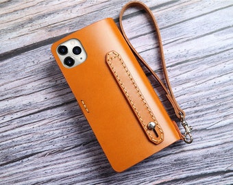 Pulseira de couro personalizada iPhone 16e 15 Pro Max 15 Plus 14 Pro 14 Pro Max 14 Plus 13 / 13 Pro Max/11/12 Pro Max/7 8 plus Carteira Capa de couro