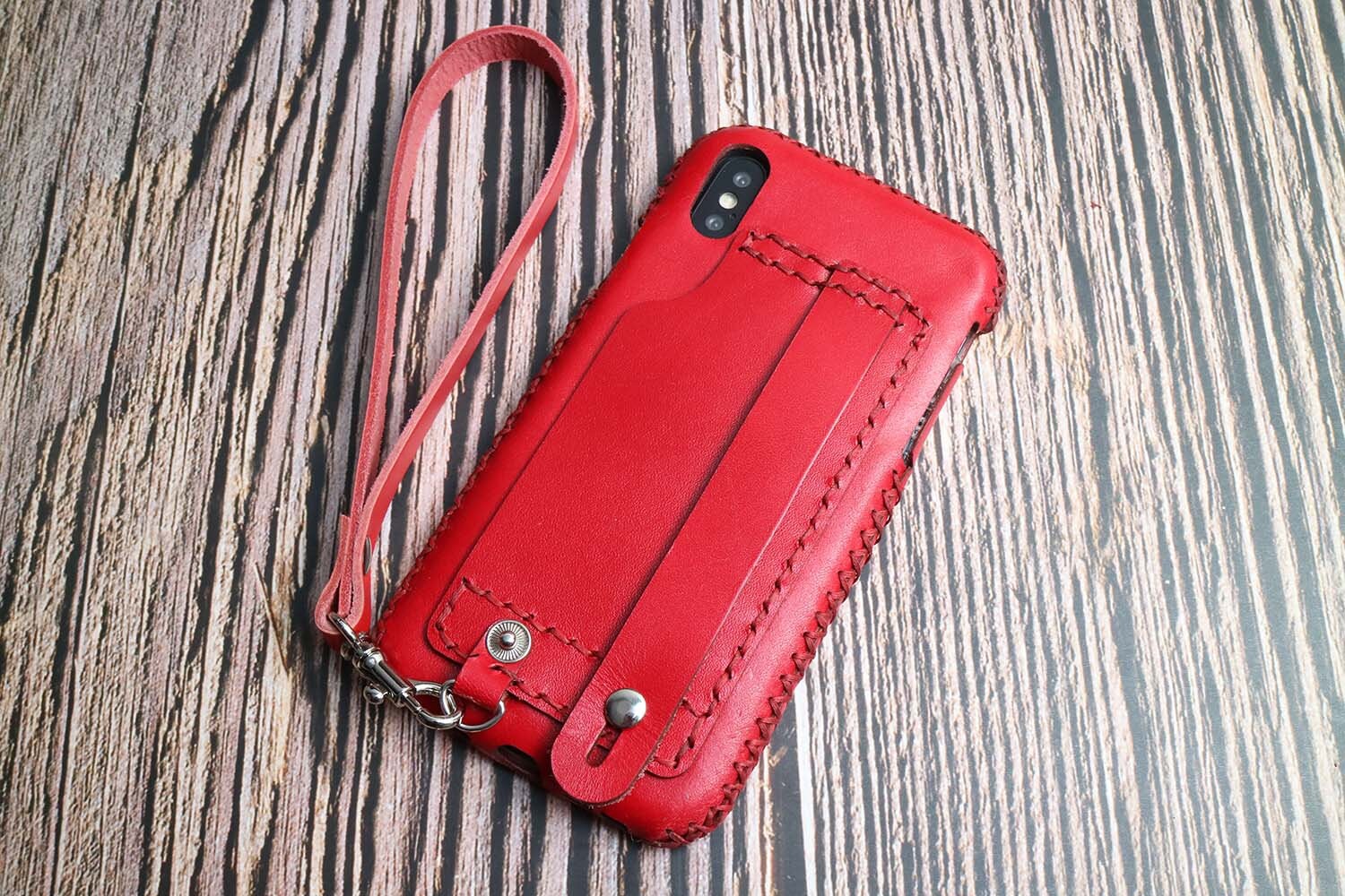 Red IPhone X/XS/XR/XS max wallet case shoulder hand rope Cross Etsy