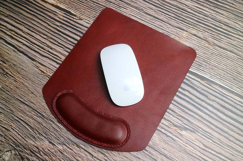 Mouse pad leather mouse pad ergonomic wrist rest support Etsy