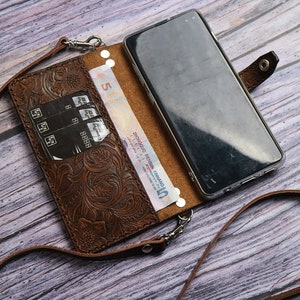 Correa para el hombro Samsung Galaxy S25 Ultra S24+ S24 FE S24 Ultra S23 FE S23 Ultra Funda tipo billetera Cuero en relieve Carga inalámbrica Nombre Iniciales