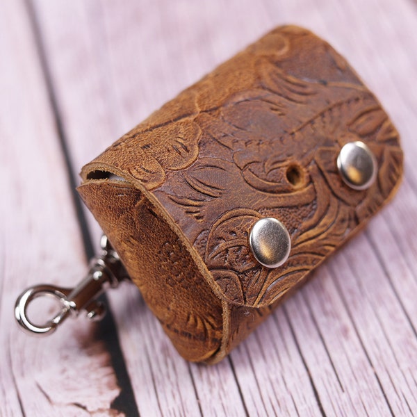 Personalized Cute Airpod Pro case, Leather Airpods 3 Gen Case Cover, Airpod Pro Case Keychain, Airpods 2 Gen Full Grain tooled Leather