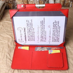 Dames Kobo Libra 2 Red Folio Organizer Pendispenser Cover Kobo Clara 2E Case Kobo Elipsa 2E Echt leer 6YCGKB