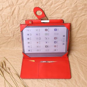 Boox Tab X C Note Air 4C Go 10.3, Boox Palma2, Boox Go Color 7 en cuir véritable cousu main avec porte-stylo et emplacements de rangement-6YBBBX