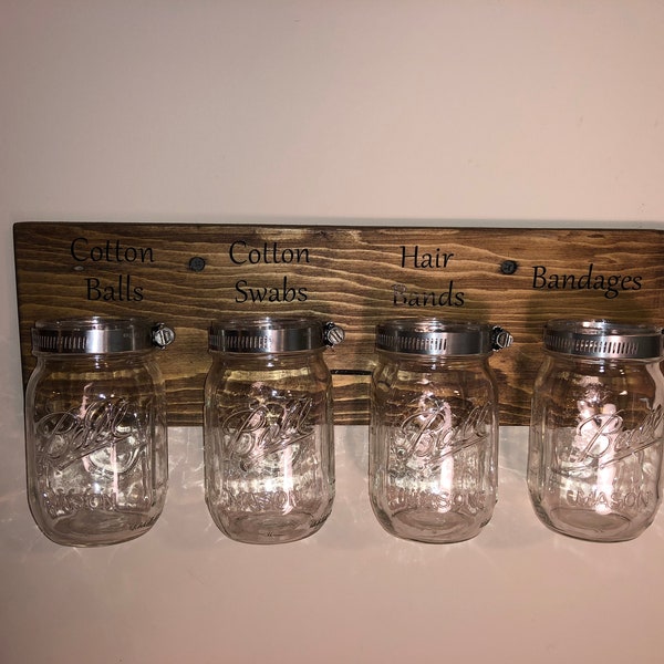 Mason Jar Bathroom Organizer Etsy