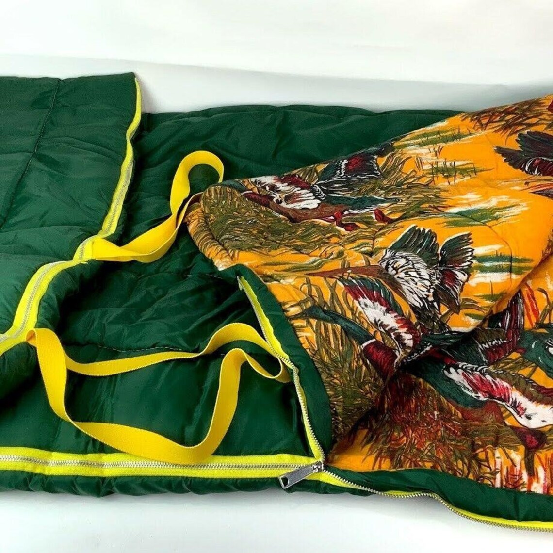 Vintage Coleman Sleeping Bag Camping Flannel Lined Mallard Etsy