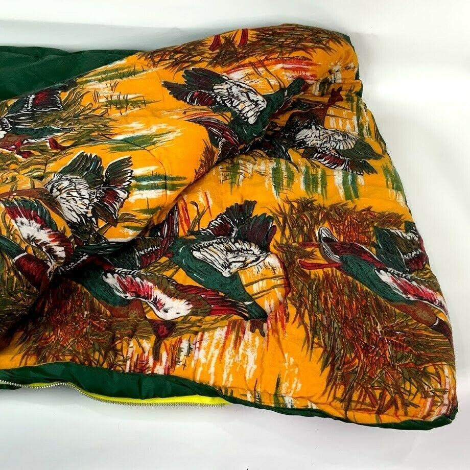 Vintage Coleman Sleeping Bag Camping Flannel Lined Mallard Etsy