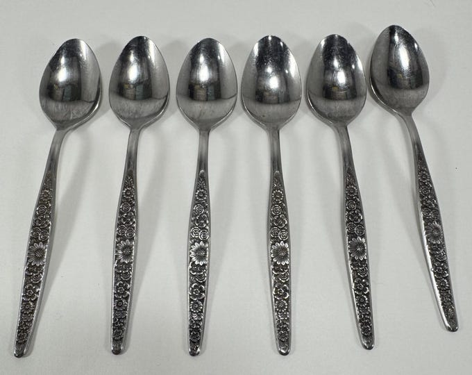 6 Vintage Interpur Jardinera Flower Daisy Flatware Spoon Set Japan - Etsy