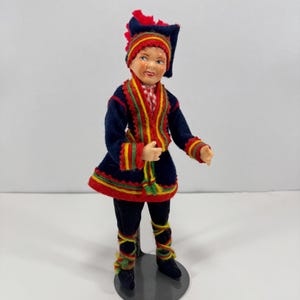 Vintage Hilda S. Ege Doll Norway Folk Art Scandinavian Sami Gakti Outfit