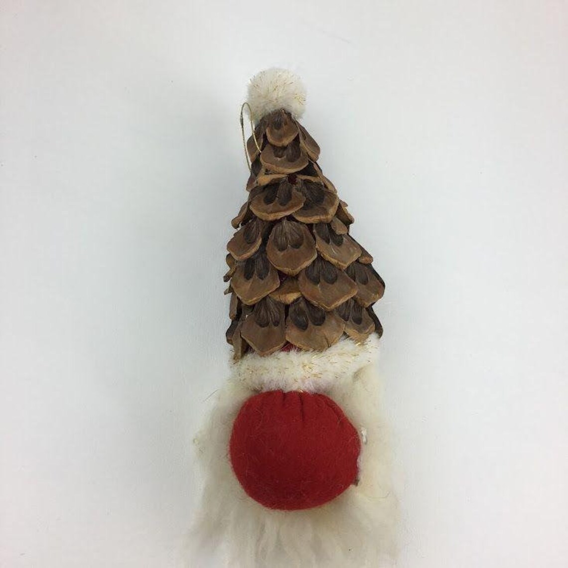 Vintage Pine Cone Santa Claus Christmas Ornament 10 Long Etsy