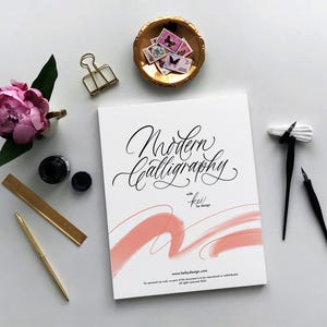 Schede di lavoro digitali di calligrafia moderna / Schede di lavoro di calligrafia con penna a punta in PDF / Schede di lavoro di lettering in PDF / Schede di lavoro tracciabili