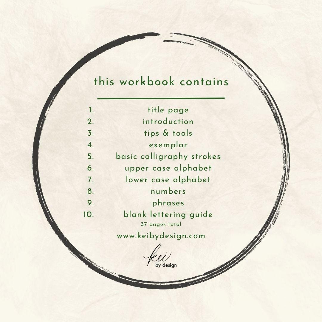 Modern Calligraphy Digital Worksheets (v.2) | Pointed Pen Calligraphy ...
