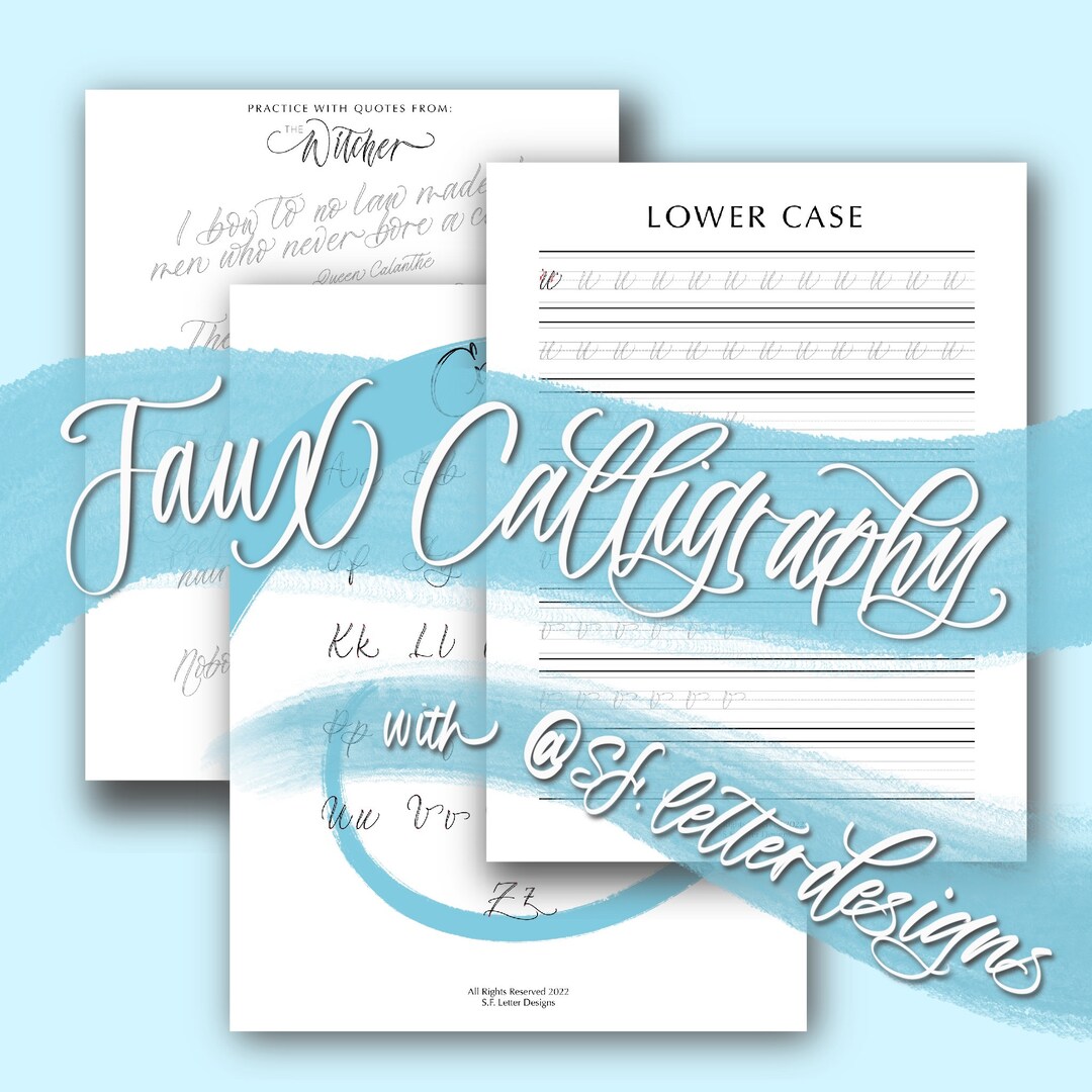 Mono drawing pen faux calligraphy practice worksheets | faux ...
