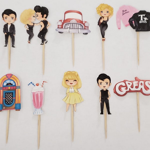 Grease Cupcake Toppers
