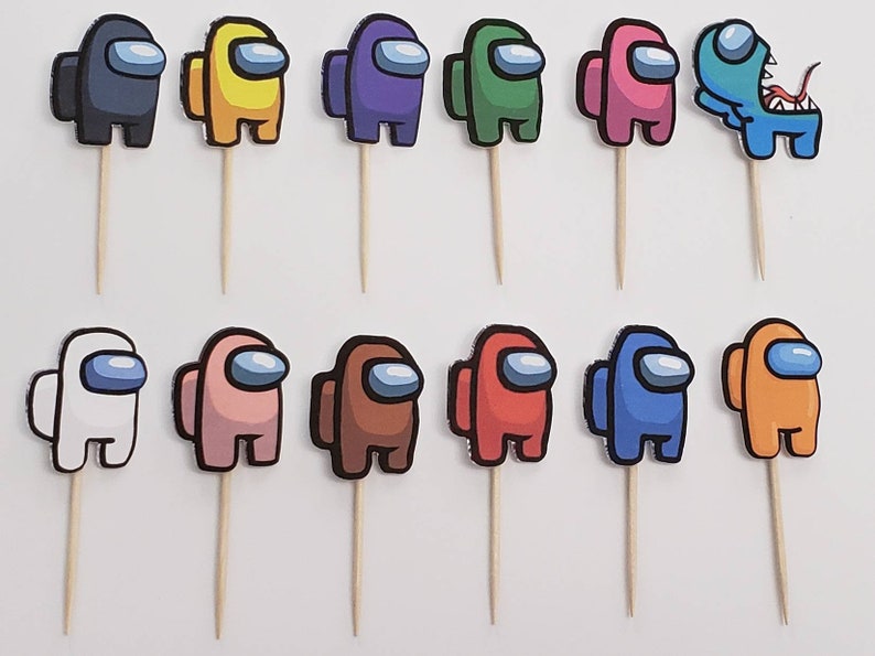 Among Us Cupcake Toppers Free Printable Among Us Cupcake Toppers Free Printable