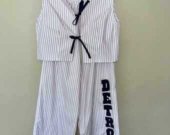 Detroit Orange and Blue Stripe 2 Piece Set