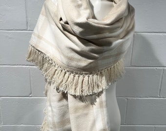 Beige plaid scarf