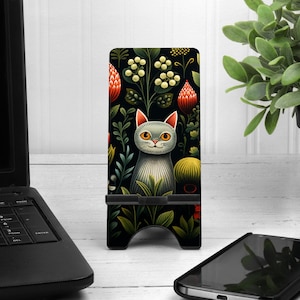 Dark Cottagecore Phone Stand for Mobile Phones - Cat Themed Gifts