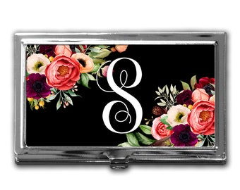 Black Floral Card Case