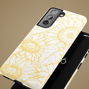Sketch Sunflower Phone Case with for Samsung Galaxy, iPhone & Google Pixel