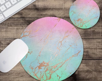 Watercolor Gold Mouse Pad & Coaster Vs2 | Watercolor Abstract MousePad | Gift for Wife | Gift for Girlfriend | Office Gift | Gift Set