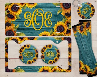 YELLOW DAISY PEACE FLOWER Metal License Plate Frame Tag Holder